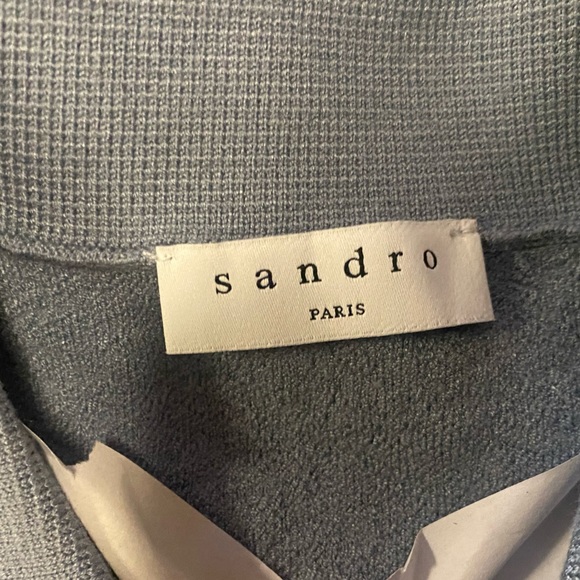 Sandro Infinity Cropped Cardigan in Sky Blue - Picture 5 of 14